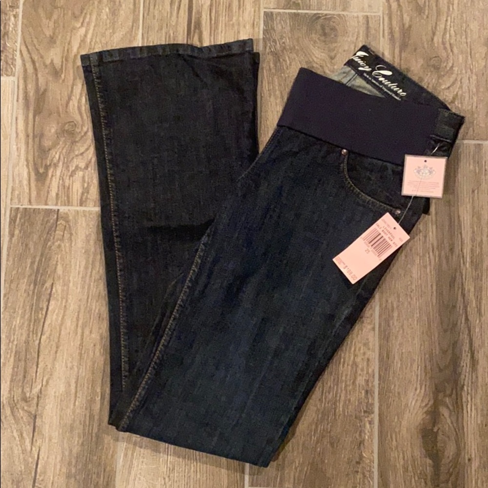 Maternity Dark Wash Bootcut Jeans with Stretch Panel
